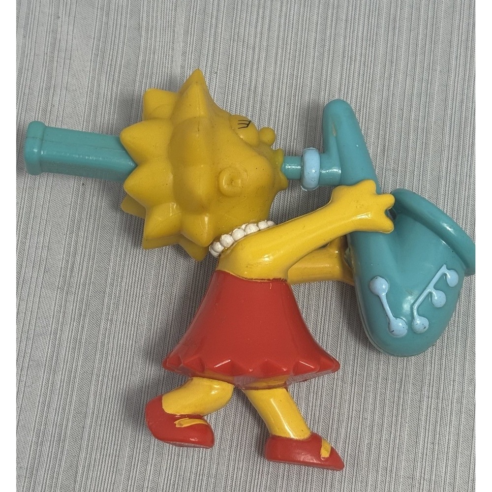 RARE Vintage The Simpsons 1997 Lisa Simpson Saxophone Subway Toy Working Whistle